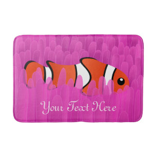 Cute Clown Fish and Beauful Pink Zee Anemone Badmat