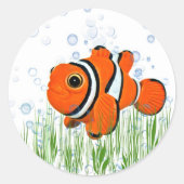 Cute Clown Fish Ronde Sticker (Voorkant)