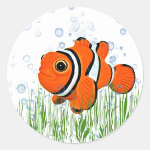 Cute Clown Fish Ronde Sticker