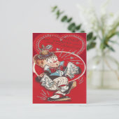 Cute Clown Flower Sneeze Heart Valentijn Feestdagenkaart (Staand voorkant)