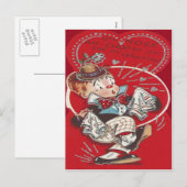 Cute Clown Flower Sneeze Heart Valentijn Feestdagenkaart (Voorkant / Achterkant)