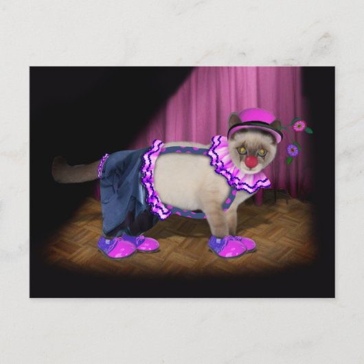 Cute Clown Kat Briefkaart (Voorkant)