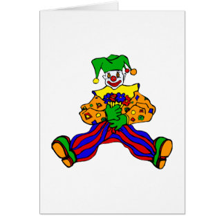 Cute clown met bloemen