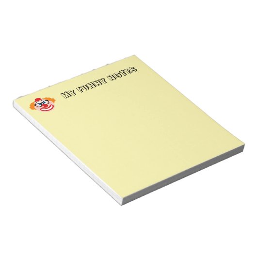 Cute clown notepad for funny jokes and notes notitieblok (Schuin)