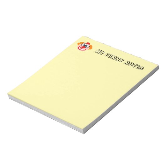 Cute clown notepad for funny jokes and notes notitieblok (Linkerzijde)