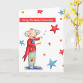 Cute Clown Persoonlijke Happy Birthday Kaart (Gele Bloem)