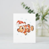 Cute Clownfish in Santa Hat Xmas Feestdagenkaart (Staand voorkant)