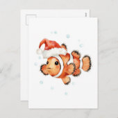 Cute Clownfish in Santa Hat Xmas Feestdagenkaart (Voorkant / Achterkant)