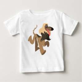 Cute Clownish Cartoon Afghan Hound Baby T-Shirt