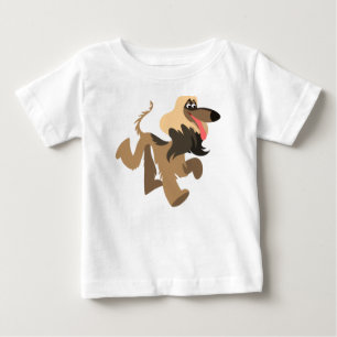 Cute Clownish Cartoon Afghan Hound Baby T-Shirt