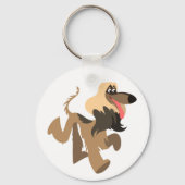 Cute Clownish Cartoon Afghan Hound Sleutelhanger (Voorkant)