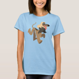 Cute Clownish Cartoon Afghan Hound Women T-Shirt