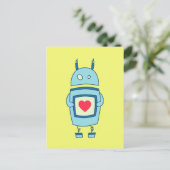 Cute Clumsy Robot met hart Briefkaart (Staand voorkant)