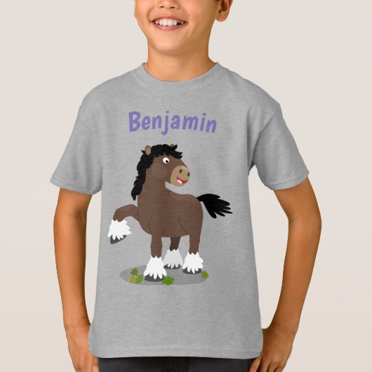 Cute Clydesdale cartoon T-shirt (Voorkant)