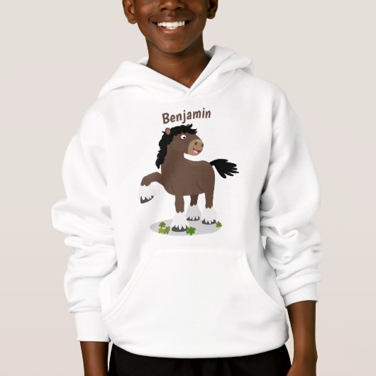 Cute Clydesdale draft horse cartoon illustration (Voorkant)