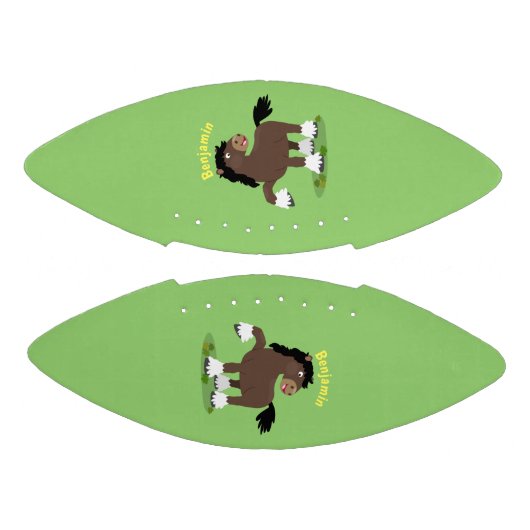 Cute Clydesdale draft horse cartoon illustration American Football (Panelen)