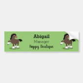 Cute Clydesdale draft horse cartoon illustration Bumpersticker (Voorkant)