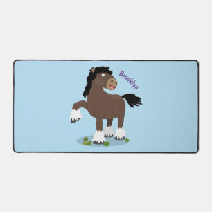 Cute Clydesdale draft horse cartoon illustration Bureaumat