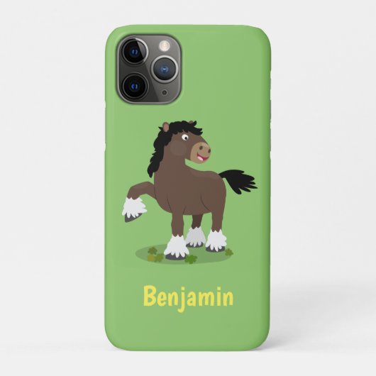 Cute Clydesdale draft horse cartoon illustration Case-Mate iPhone Case (Achterkant)