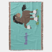 Cute Clydesdale draft horse cartoon illustration Deken (Voorkant Verticaal)