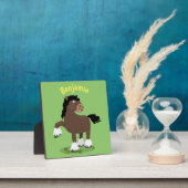 Cute Clydesdale draft horse cartoon illustration Fotoplaat (Insitu)