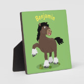 Cute Clydesdale draft horse cartoon illustration Fotoplaat (Voorkant)