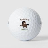 Cute Clydesdale draft horse cartoon illustration Golfballen (Voorkant)