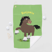 Cute Clydesdale draft horse cartoon illustration Golfhanddoek (Insitu)