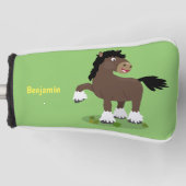 Cute Clydesdale draft horse cartoon illustration Golfheadcover (Voorkant)