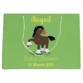 Cute Clydesdale draft horse cartoon illustration Groot Cadeauzakje (Voorkant)