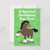 Cute Clydesdale draft horse cartoon illustration Kaart (Achterkant)