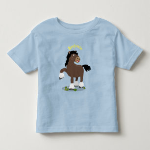 Cute Clydesdale draft horse cartoon illustration Kinder Shirts
