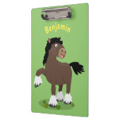 Cute Clydesdale draft horse cartoon illustration Klembord (Links)