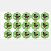 Cute Clydesdale draft horse cartoon illustration Labels (Vel)