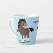 Cute Clydesdale draft horse cartoon illustration Latte Mok (Linkerhoek)