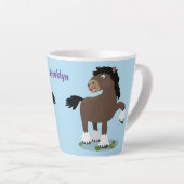 Cute Clydesdale draft horse cartoon illustration Latte Mok (Rechterhoek)