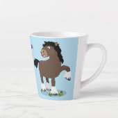 Cute Clydesdale draft horse cartoon illustration Latte Mok (Rechts)