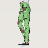 Cute Clydesdale draft horse cartoon illustration Leggings (Links)