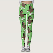 Cute Clydesdale draft horse cartoon illustration Leggings (Voorkant)