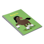 Cute Clydesdale draft horse cartoon illustration Notitieboek (Rechterzijde)