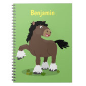 Cute Clydesdale draft horse cartoon illustration Notitieboek (Voorkant)
