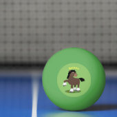 Cute Clydesdale draft horse cartoon illustration Pingpongbal (Net)