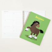 Cute Clydesdale draft horse cartoon illustration Planner (Display)