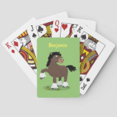 Cute Clydesdale draft horse cartoon illustration Pokerkaarten (Achterkant)