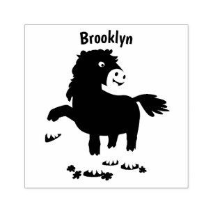 Cute Clydesdale draft horse cartoon illustration Rubberstempel