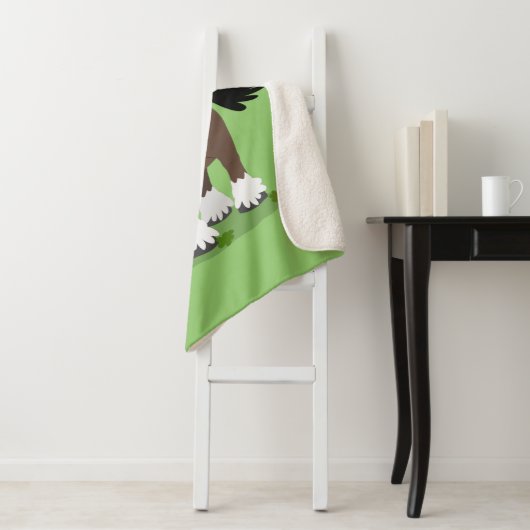 Cute Clydesdale draft horse cartoon illustration Sherpa Deken (In situ)