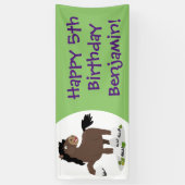 Cute Clydesdale draft horse cartoon illustration Spandoek (Verticaal)