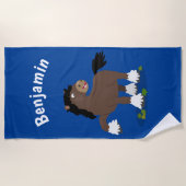 Cute Clydesdale draft horse cartoon illustration Strandlaken (Voorkant)