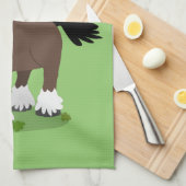 Cute Clydesdale draft horse cartoon illustration Theedoek (Quarter Fold)