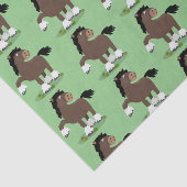 Cute Clydesdale draft horse cartoon illustration Tissuepapier (Detail)